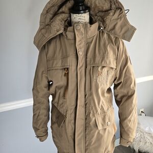 Tan Hooded Parka Jacket